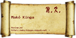 Makó Kinga névjegykártya